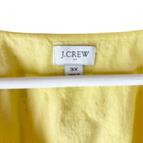 J.Crew Factory Eyelet Button-Front Shirt Yellow Sz 3X - Picture 3 of 6